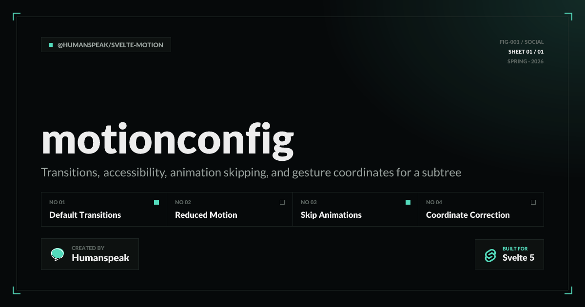 MotionConfig | Docs | Svelte Motion