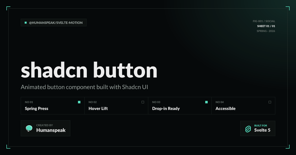 Animated Button (shadcn) | Docs | Svelte Motion