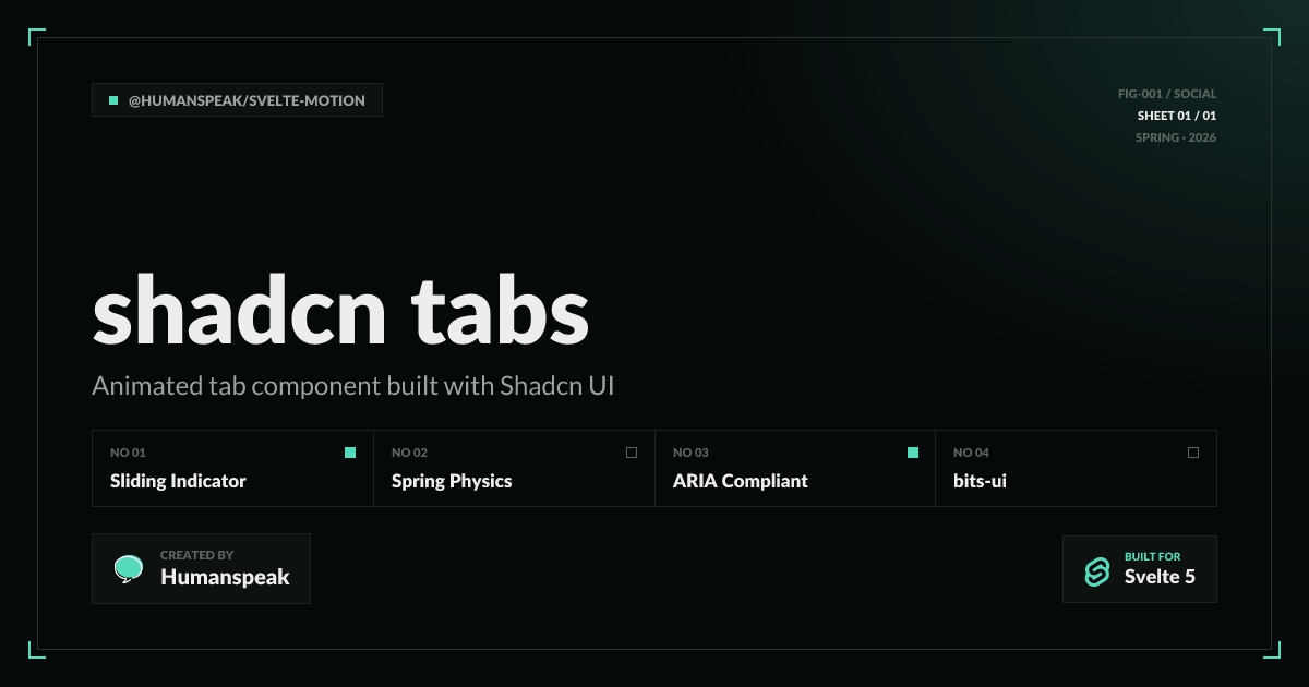 Animated Tabs (shadcn) | Docs | Svelte Motion