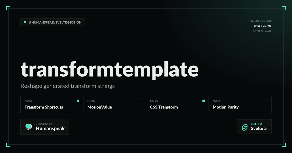 transformTemplate | Docs | Svelte Motion