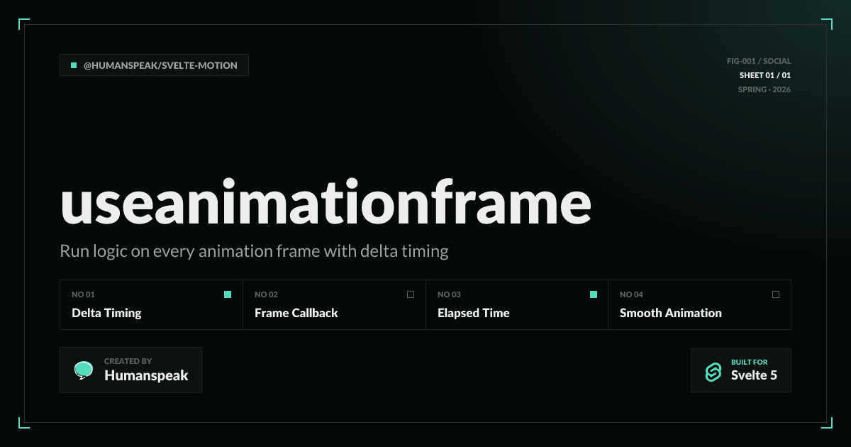 useAnimationFrame | Docs | Svelte Motion