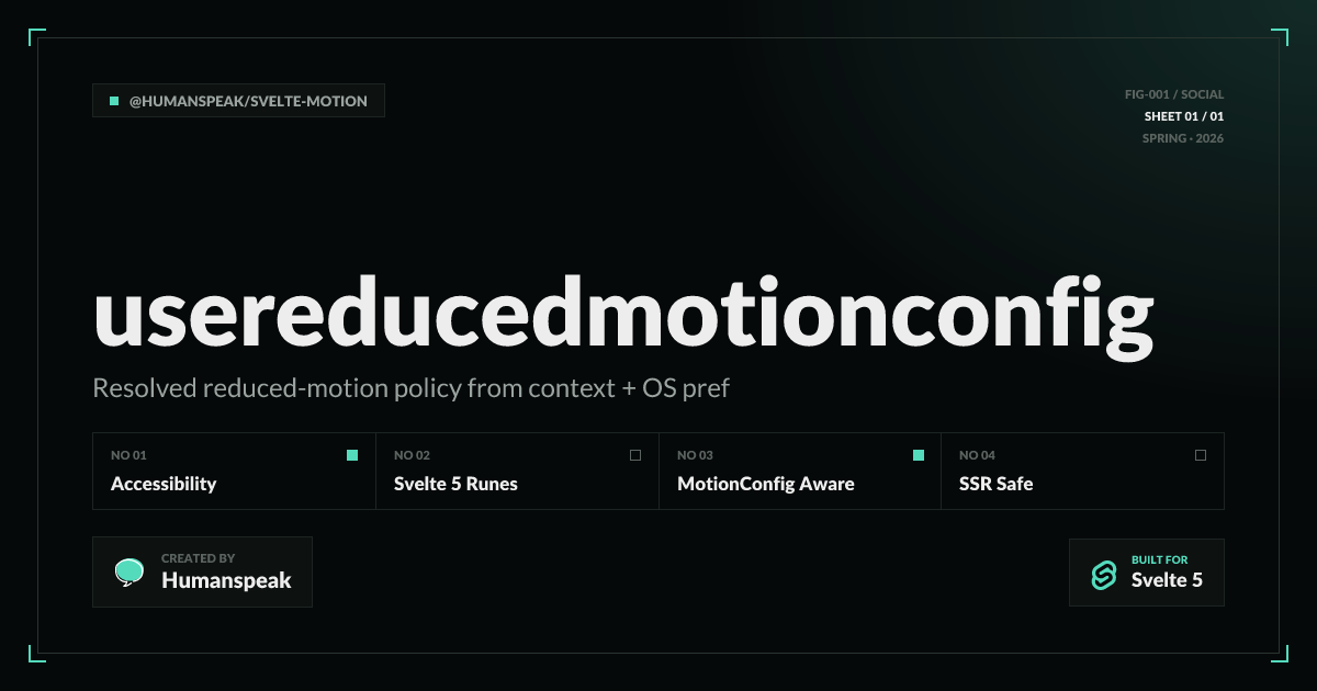 useReducedMotionConfig | Docs | Svelte Motion