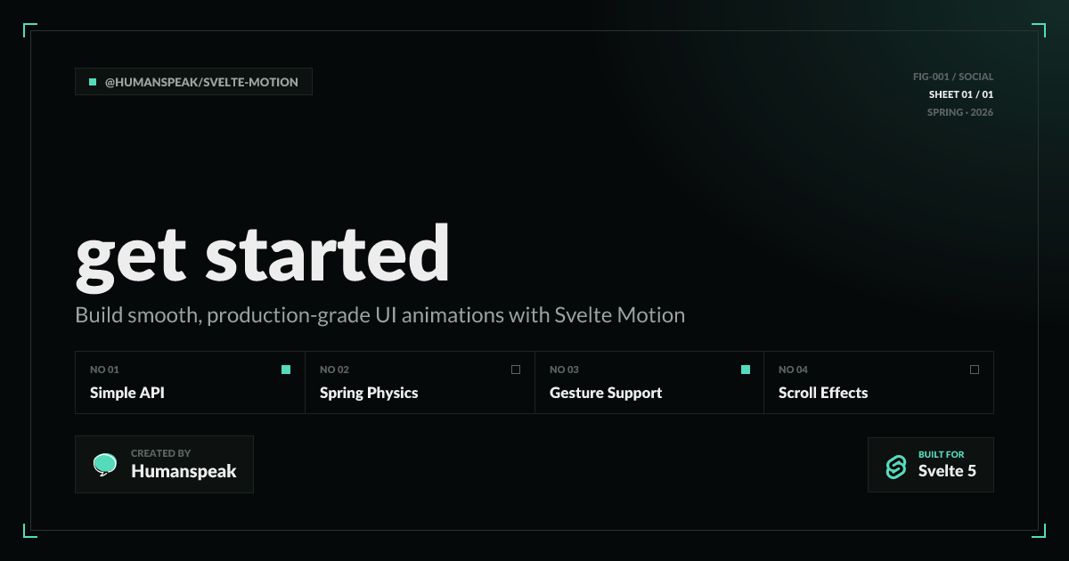 Get Started | Docs | Svelte Motion