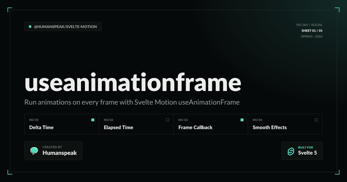useAnimationFrame | Svelte Motion